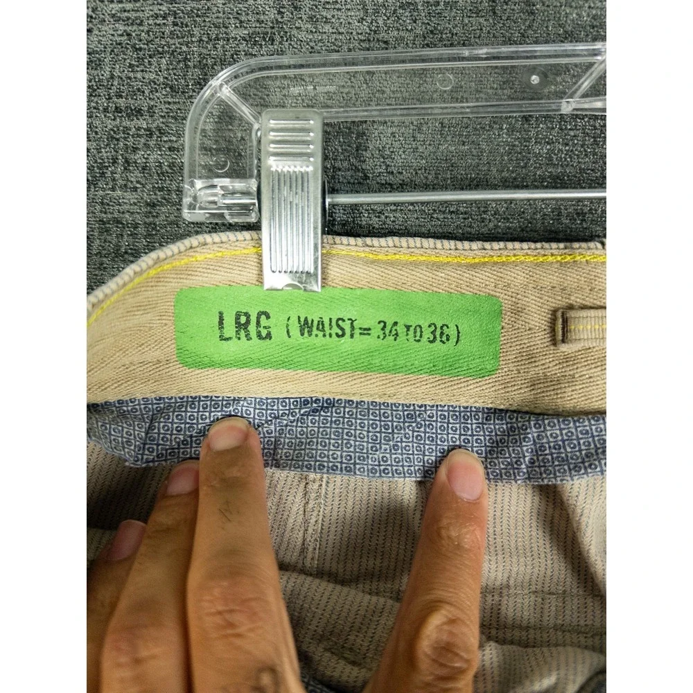 Gap Detailed Function Durability Y2K Cargo Pants Mens L Khaki Tan Striped Workwe